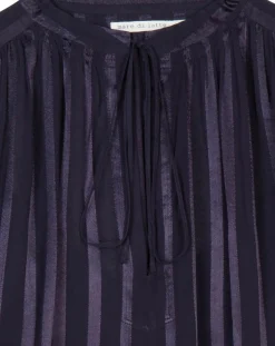 Blouse Elene à rayures encre