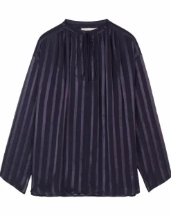 Blouse Elene à rayures encre