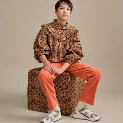 Blouse en Coton & Laine Hicons à fleurs beige/orange