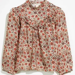 Blouse en Coton & Laine Hicons à fleurs beige/orange