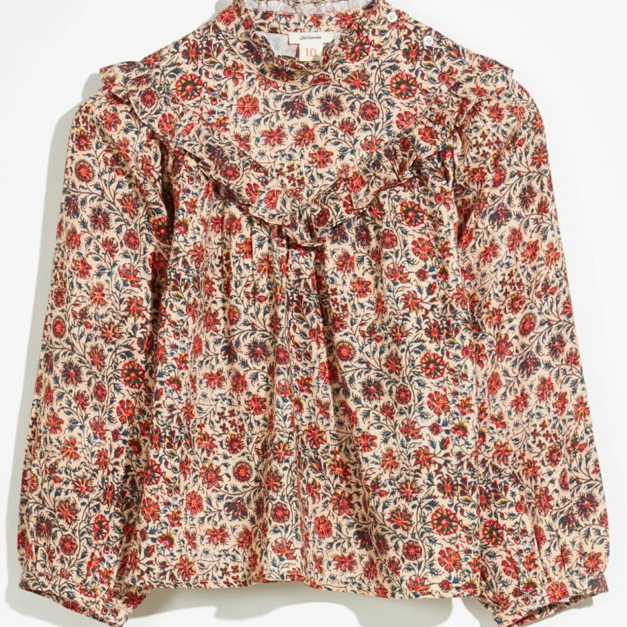 Blouse en Coton & Laine Hicons à fleurs beige/orange
