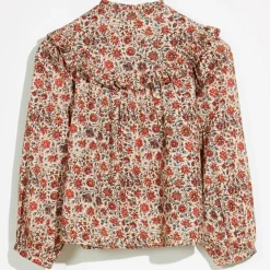 Blouse en Coton & Laine Hicons à fleurs beige/orange
