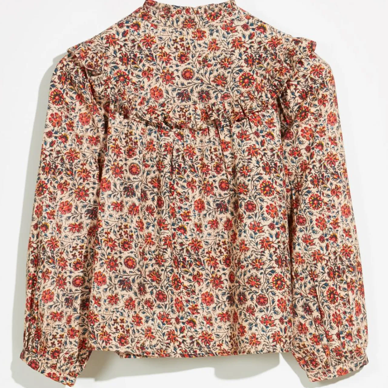 Blouse en Coton & Laine Hicons à fleurs beige/orange
