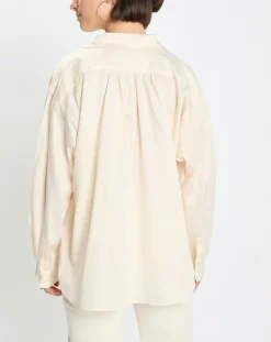 Blouse en Popeline col polo écrue