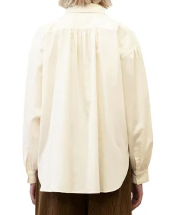 Blouse en Popeline col polo écrue