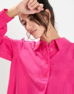 Blouse fluide 100% Soie Panos rose fuschia