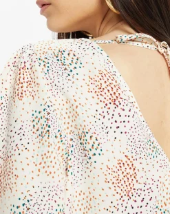 Blouse fluide Gala imprimée beige clair