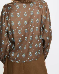 Blouse imprimée fleurs multicolore
