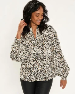 Blouse imprimée Leo écrue