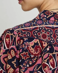 Blouse Latimy imprimée rouge/bleu/rose