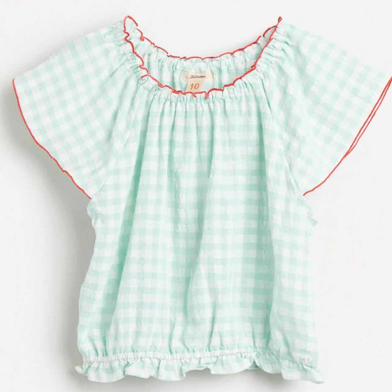 Blouse légère Poeha vichy menthe