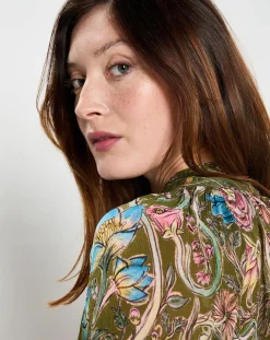 Blouse loose Anna kaki