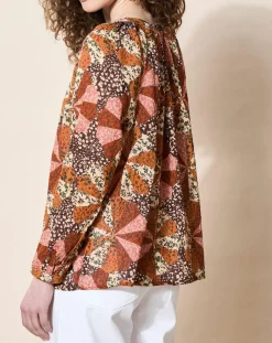 Blouse loose Partage paprika