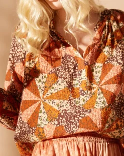 Blouse loose Partage paprika