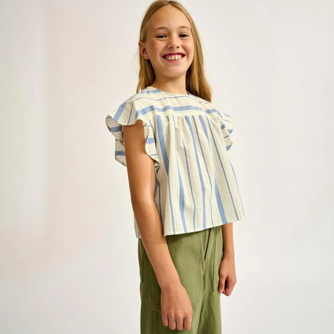 Blouse Peppers rayée blanc/bleu