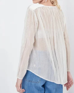 Blouse Plantain transparente blanche
