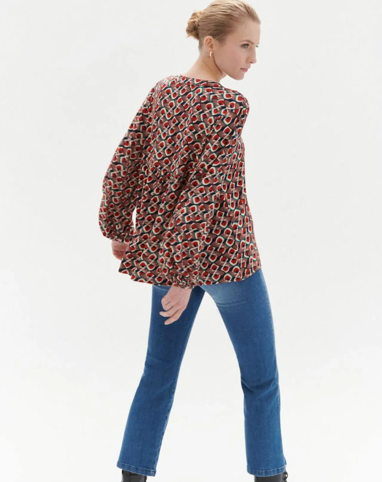 Blouse Tess imprimée rouge