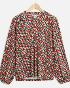 Blouse Tess imprimée rouge