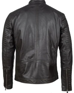 Blouson Biker en Cuir Juda marron