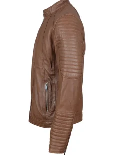 Blouson Biker en Cuir Juda cognac