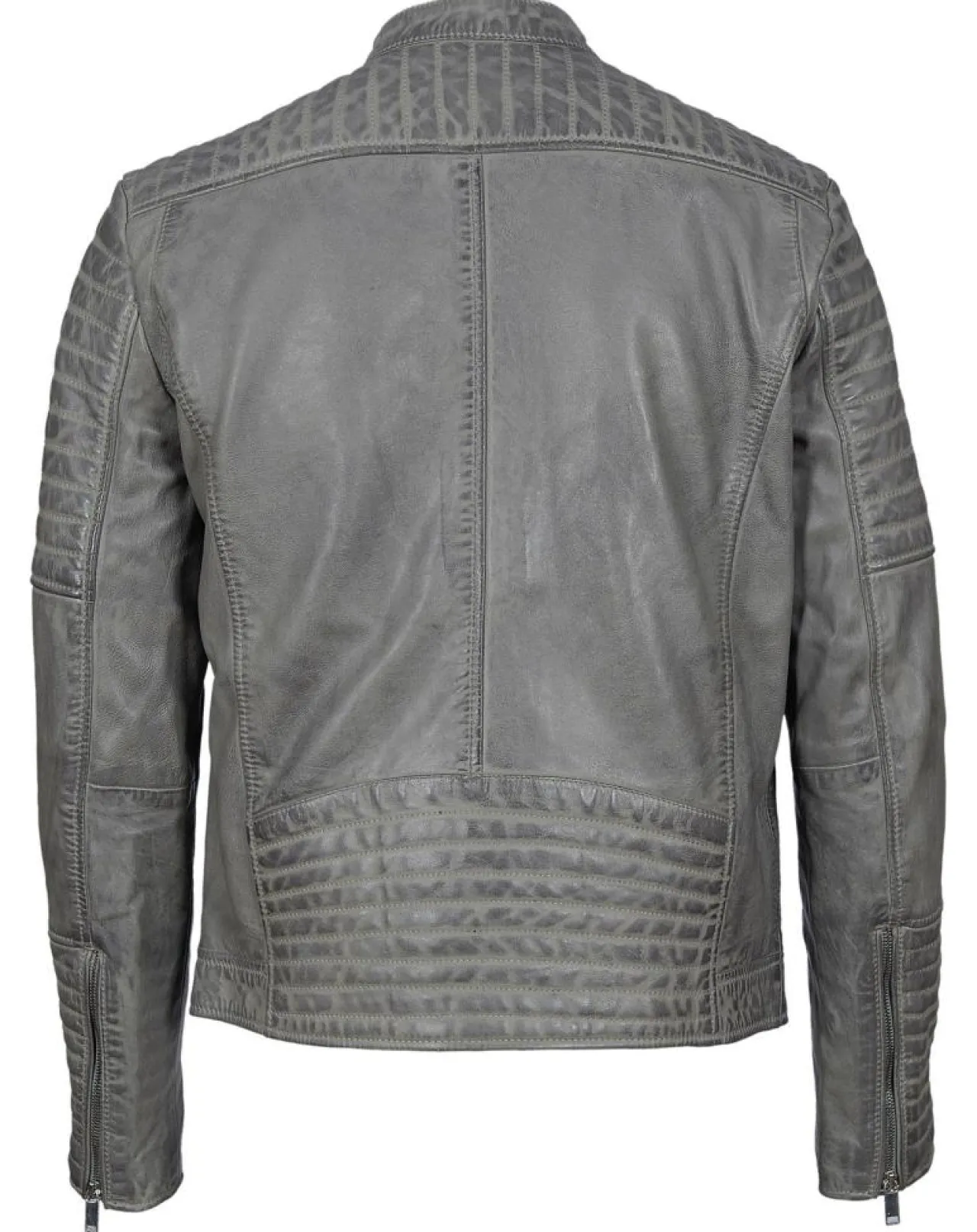 Blouson Biker en Cuir Junior gris