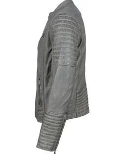 Blouson Biker en Cuir Junior gris