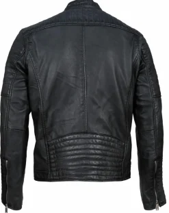 Blouson Biker en Cuir Junior noir