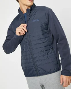Blouson bi-matière bleu marine