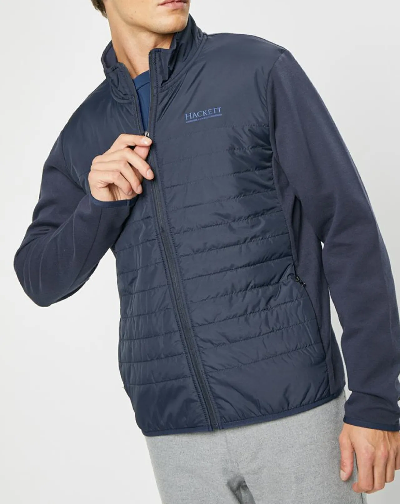 Blouson bi-matière bleu marine