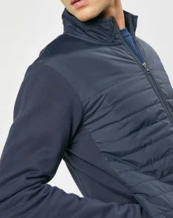 Blouson bi-matière bleu marine