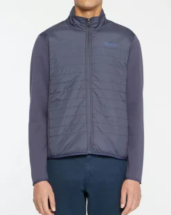 Blouson bi-matière bleu marine