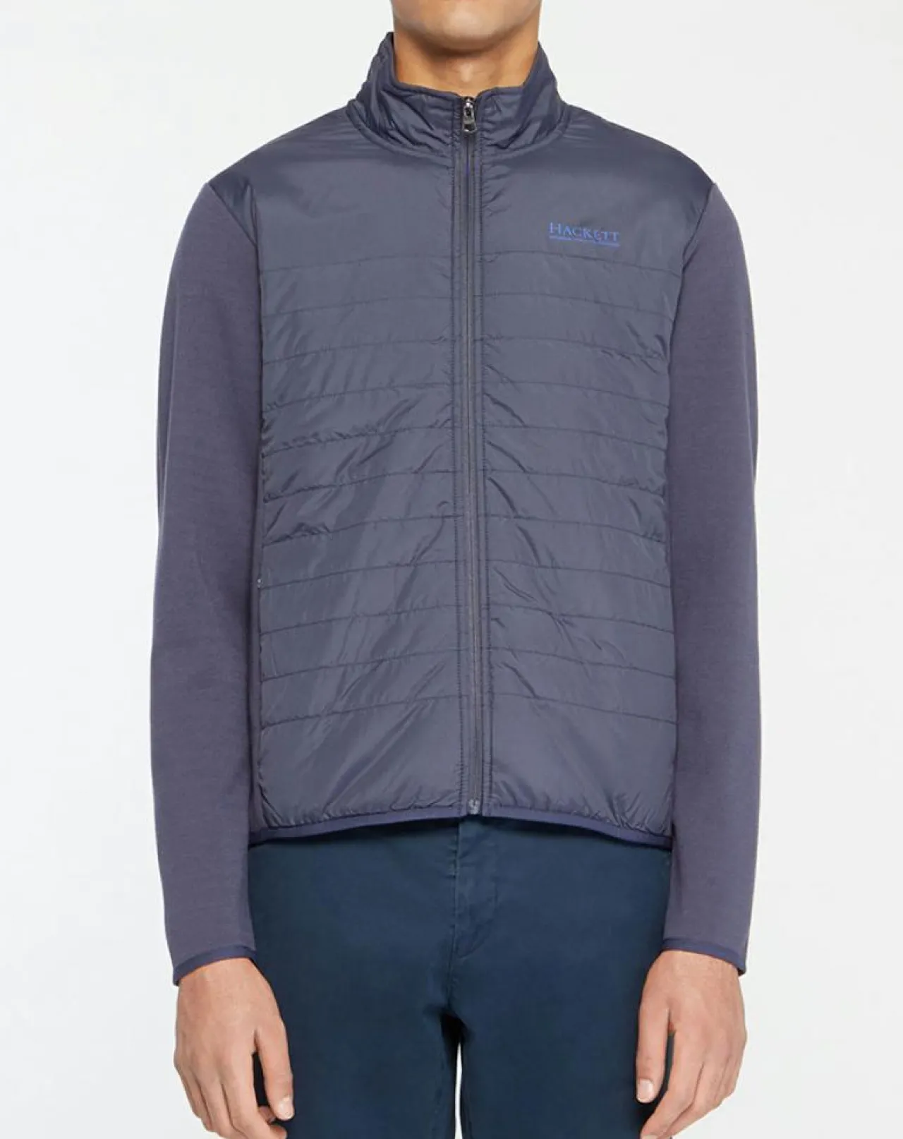 Blouson bi-matière bleu marine