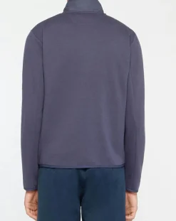 Blouson bi-matière bleu marine