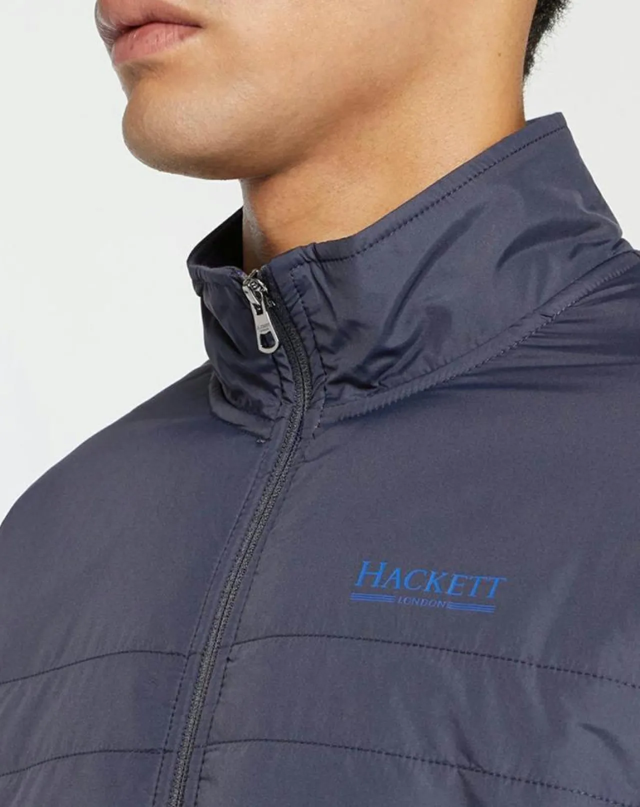 Blouson bi-matière bleu marine
