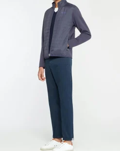 Blouson bi-matière bleu marine