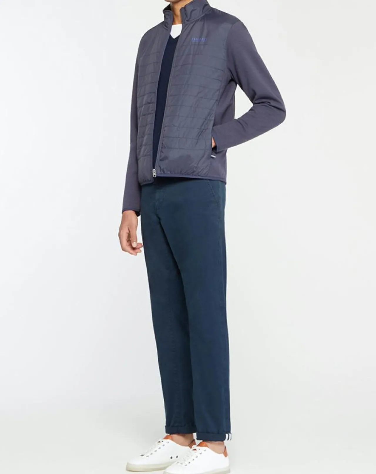 Blouson bi-matière bleu marine