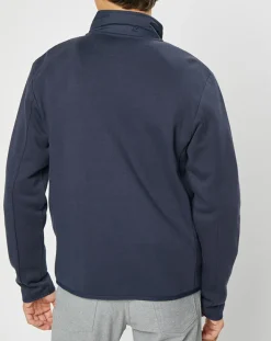Blouson bi-matière bleu marine