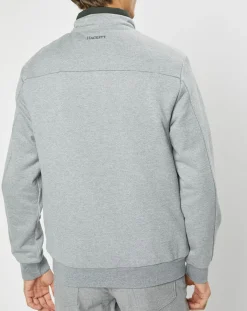 Blouson bi-matière gris clair