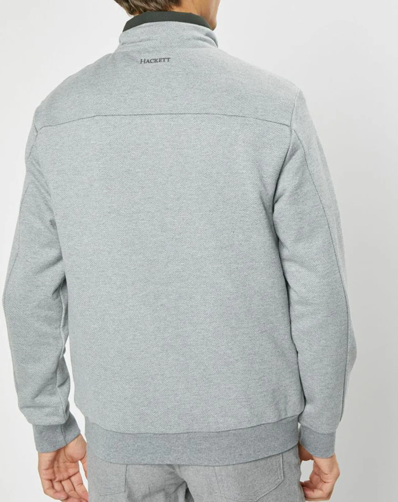 Blouson bi-matière gris clair