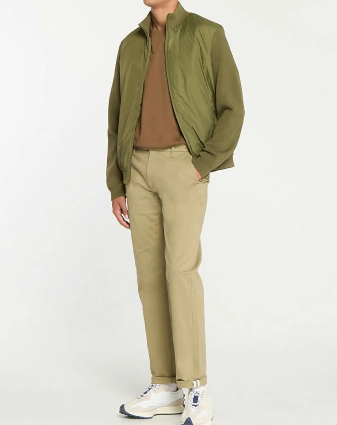 Blouson bi-matière Mamix kaki foncé