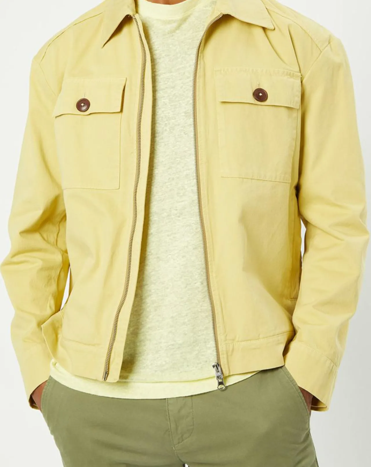Blouson Coton Organic Double Poche jaune clair
