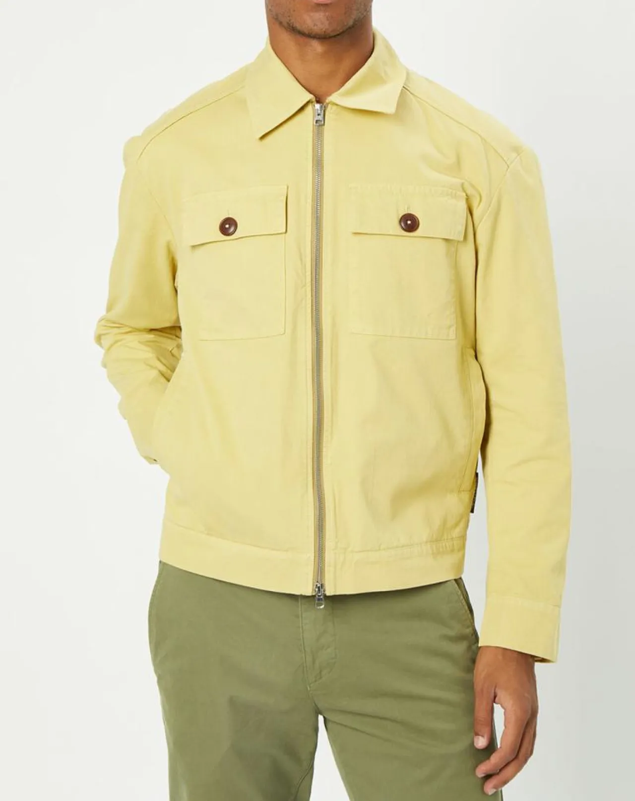 Blouson Coton Organic Double Poche jaune clair