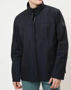Blouson en coton et nylon bleu marine