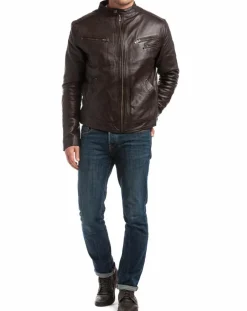 Blouson en Cuir Alessandro marron