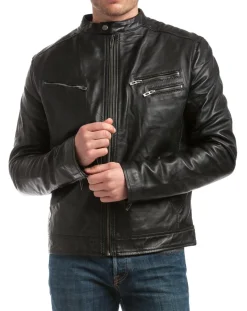 Blouson en Cuir Alessandro noir