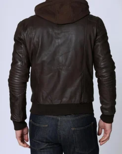 Blouson en Cuir Luigi marron