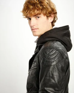 Blouson en Cuir Luigi noir