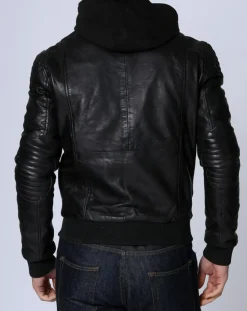 Blouson en Cuir Luigi noir