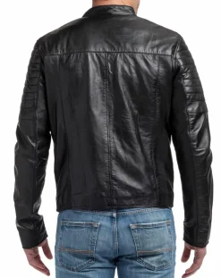 Blouson en Cuir Manuel noir