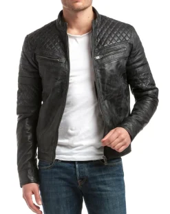 Blouson en Cuir Marcus noir vintage